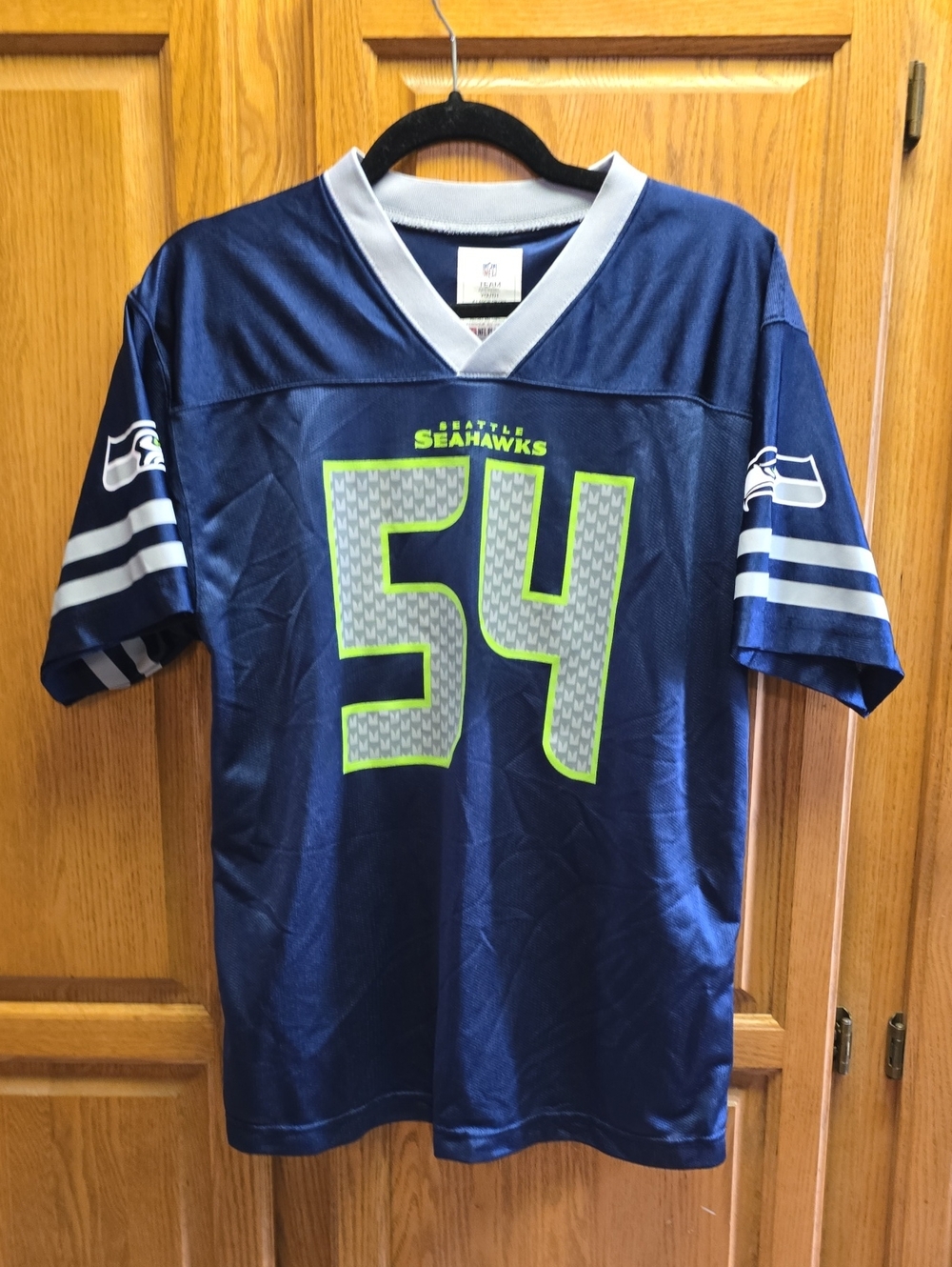 NFL Seattle Seahawks Navy and Lime Bobby Wagner #54 Kids Jersey, XL 18/20